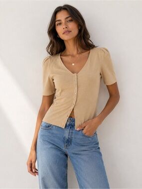 NATION LA $148 Jen Button Up Blouse